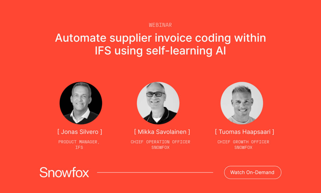 Automate supplier invoice coding within IFS using self-learning AI